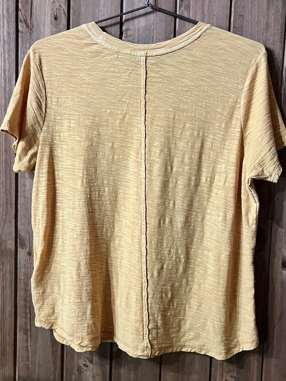 Anthropologie Pilcro Women’s Short Sleeve Crewneck Top in Pale Yellow